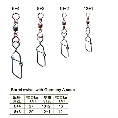 Barrel Swivel with Germany a Snap Fishing Swivel Fishing Line Connector