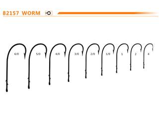 Round Bend Offset Worm Hook High Carbon Steel Worm Fishing Hooks