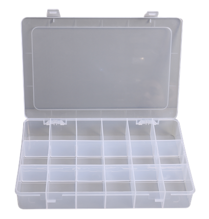 Plastic Organizer Box with Dividers 18 Compartment Organizer