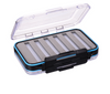 1PC Transparent&Blue+Black Two-Sided Waterproof ABS Fly Fishing Box 15.3*10.1*4.7 cm