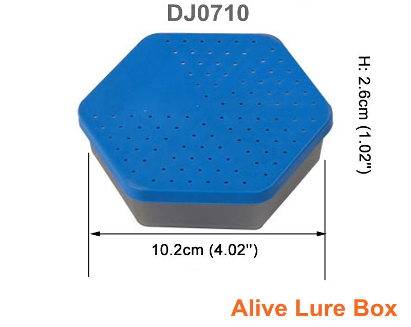 1PC Blue&Transparent PP Alive Lure Box Ø10.2*2.6cm