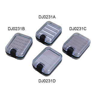 1PC Transparent&Blue+Black Two-Sided Waterproof ABS Fly Fishing Box 9.8*7.3*3.6cm