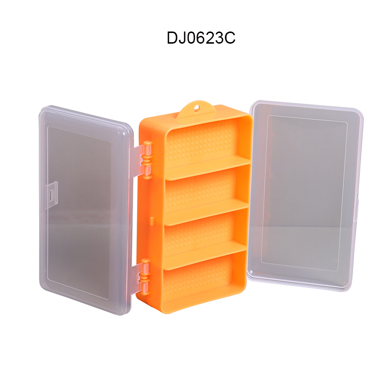 1PC Small Transparent & Orange PP Plastic box 15.5*9.5*4.5 cm