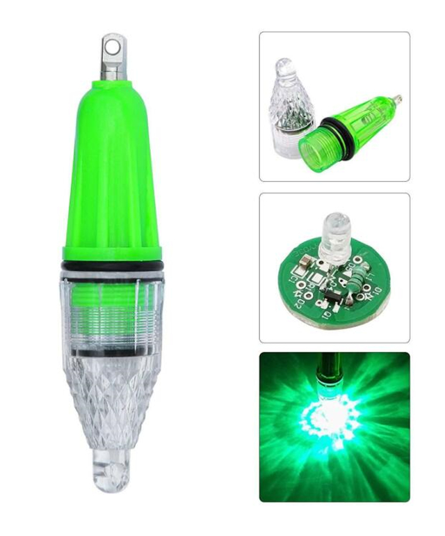 12cm Greem LED Flash Fishing Light Deep Drop LED Lamp